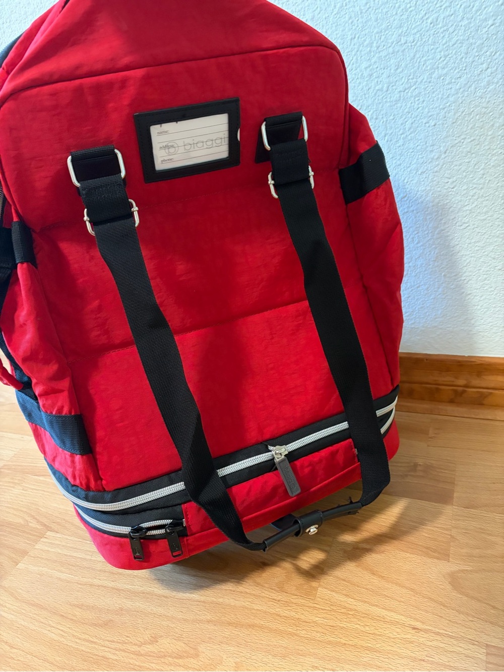 Biaggi Red Rolling Carryon Duffel Bag Zipsack Boost - Picture 5 of 12